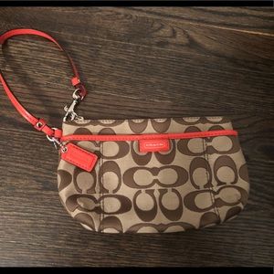 Coach wristlet - monogram, like new.
